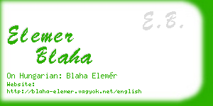 elemer blaha business card